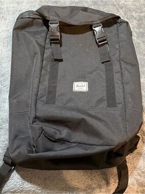 Herschel Supply Company Black Rugged Roll-Top Backpack